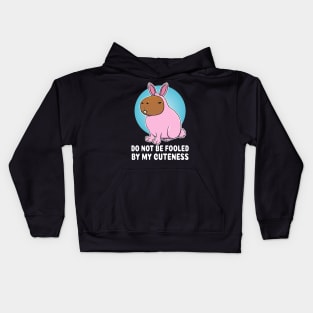 Do not be fooled by my cuteness Capybara Bunny Costume Kids Hoodie